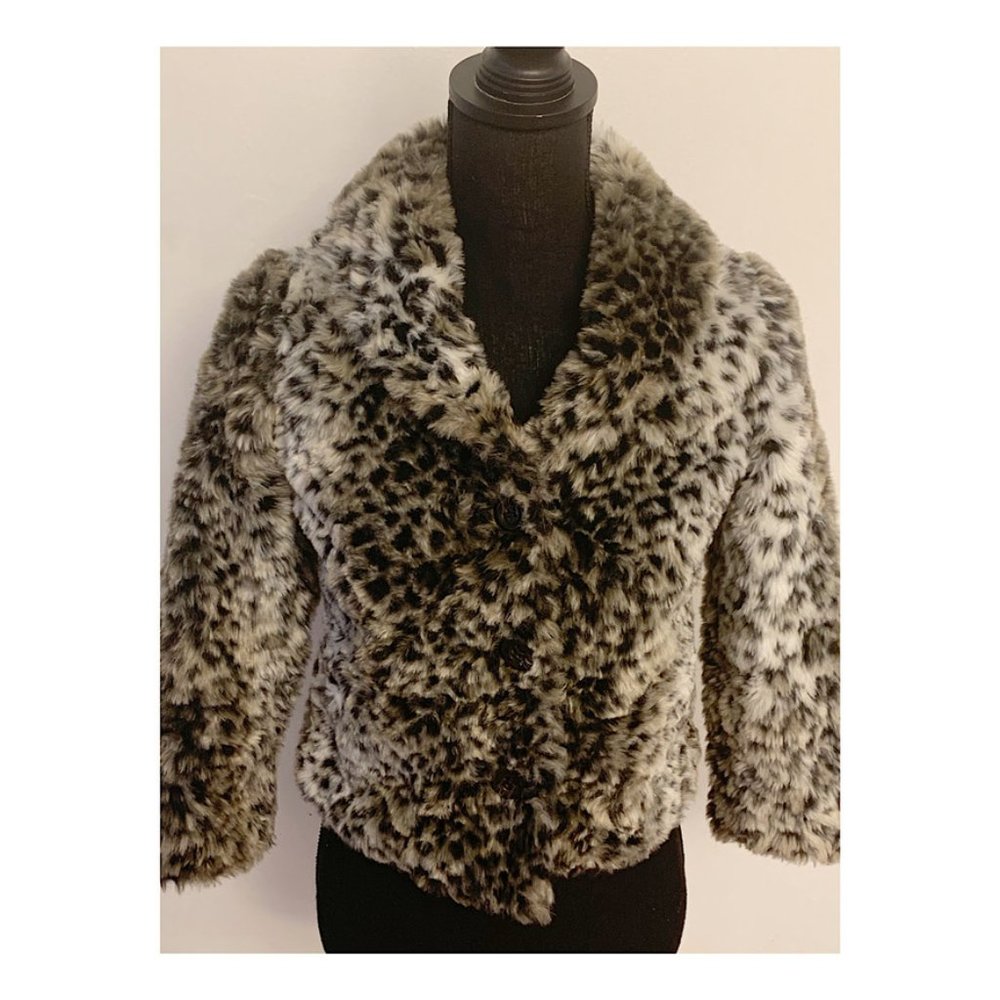 Faux Fur Leopard Print Jacket